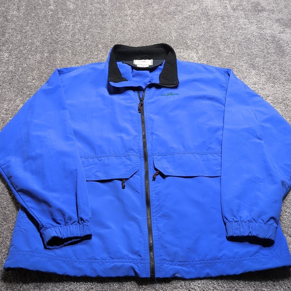 Vtg Wintergreen Jacket Mens Large Blue Full Zip Handmade In Ely Minnesota *RARE*